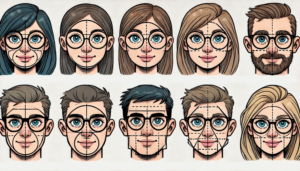 Many face shapes for eyewear fitting