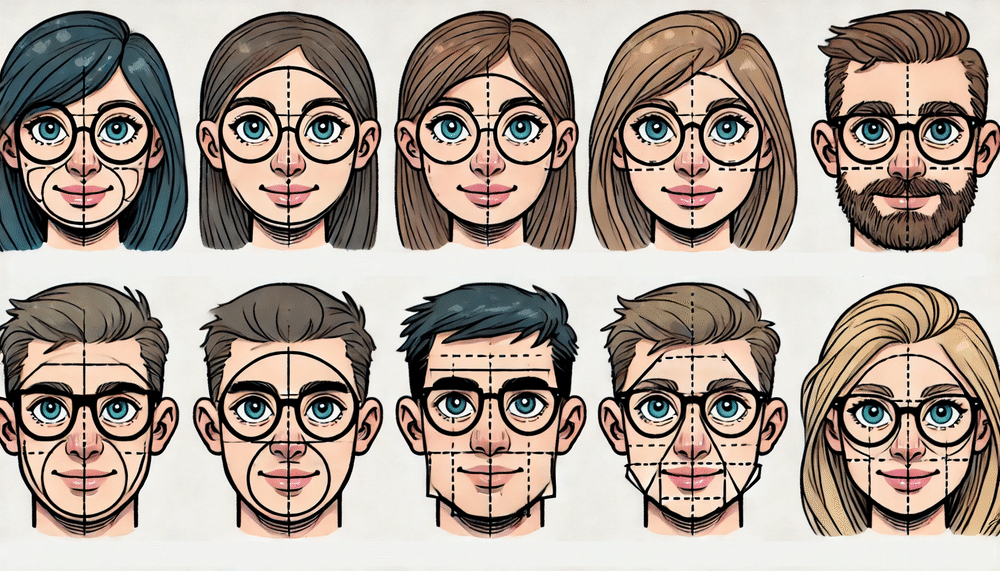 Many face shapes for eyewear fitting