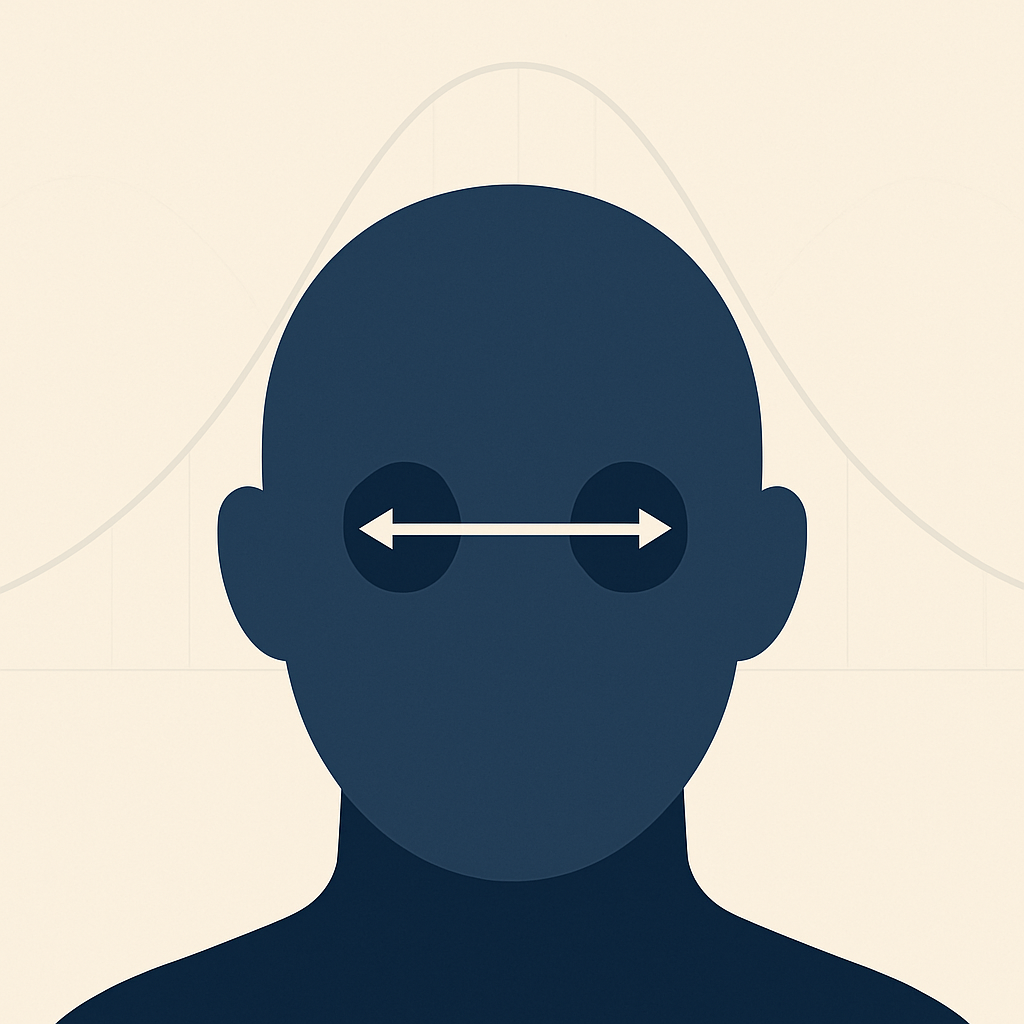 Pupillary distance statistics cover